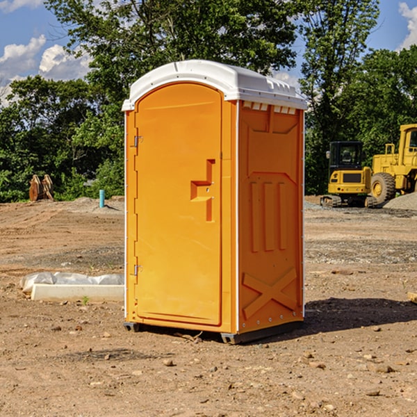 how often are the portable restrooms cleaned and serviced during a rental period in Branson CO